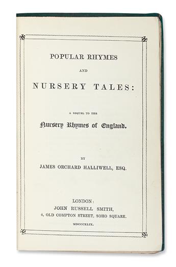 (CHILDRENS LITERATURE.) [NURSERY RHYMES.] A Collection of English Proverbs digested into a convenient Method for the speedy finding